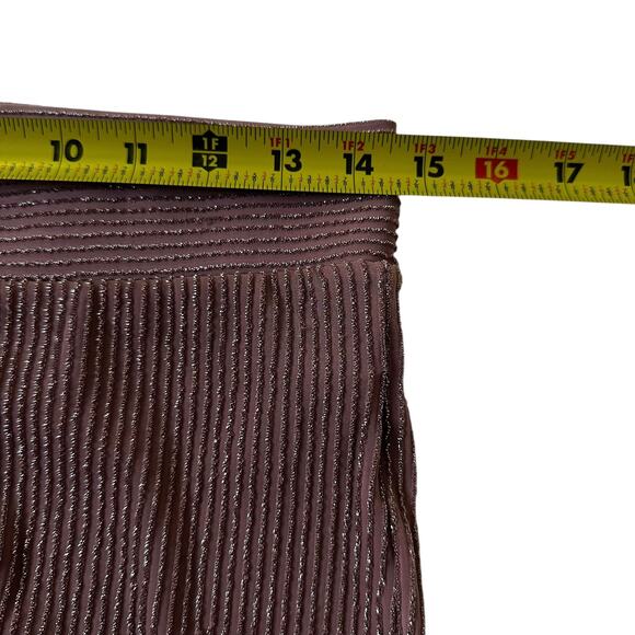 Forever 21 Mauve Striped Metallic Stretch Leggings Women's Size Large NWT 3-32-1 - Picture 6 of 6